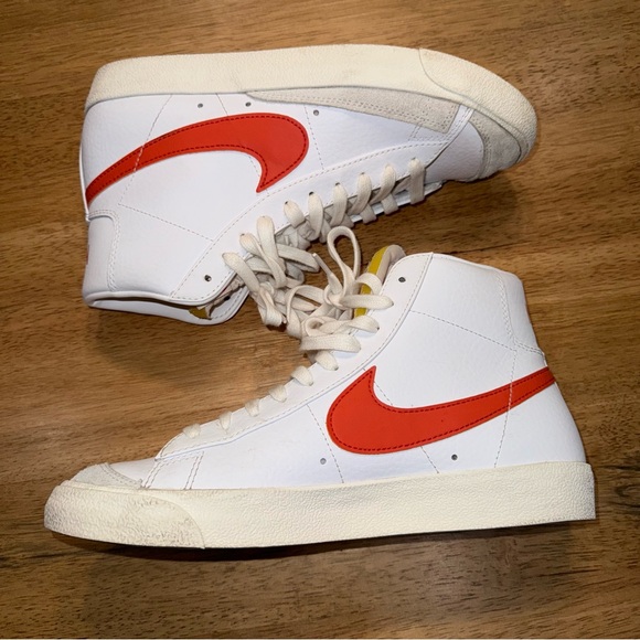 Nike Blazer Mid \'77‎ Shoes Mens Sz 8 (women’s 9.5) White Orange White BQ6806-110 main image 8